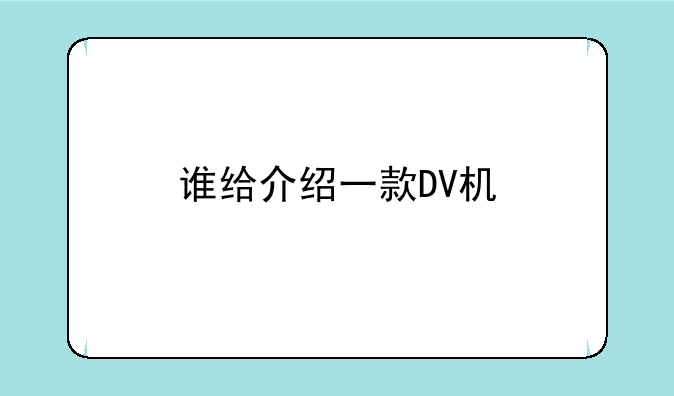 谁给介绍一款DV机