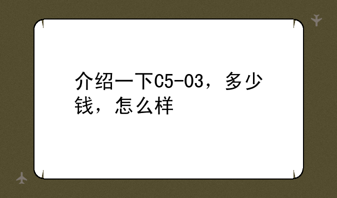 介绍一下C5-03，多少钱，怎么样