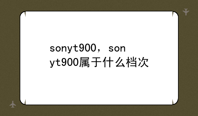 sonyt900，sonyt900属于什么档次