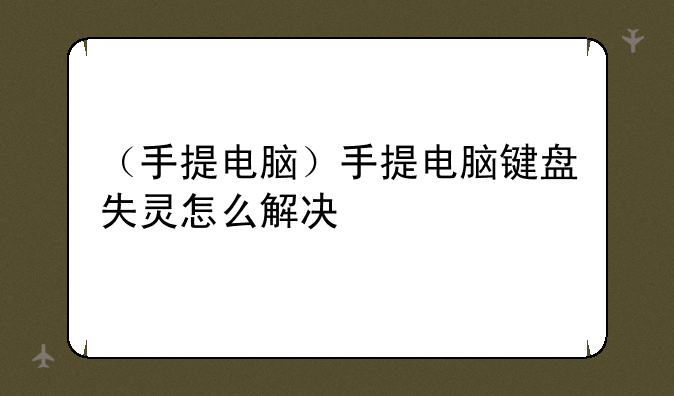 （手提电脑）手提电脑键盘失灵怎么解决