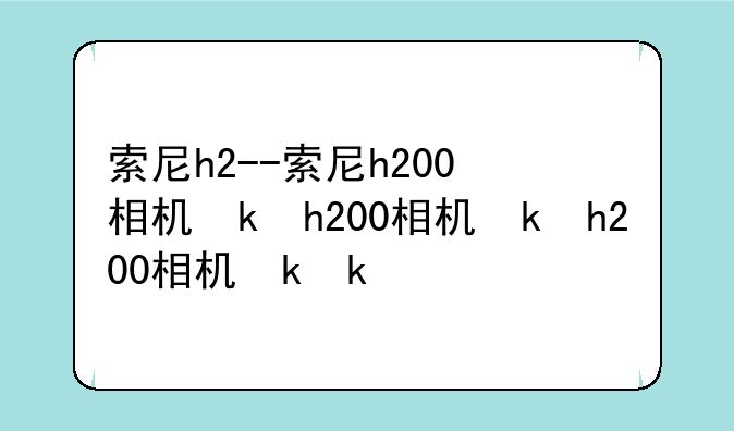 索尼h2--索尼h200相机参数