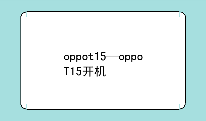 oppot15—oppoT15开机