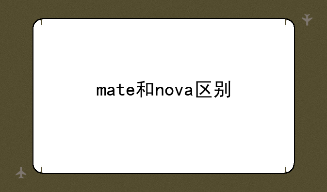 mate和nova区别